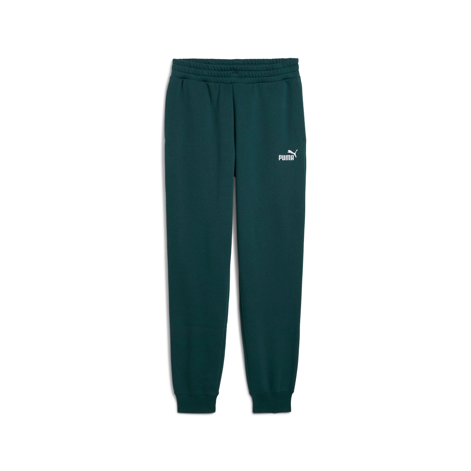 Trainingshose PUMA "ESS NO. 1 LOGO SWEATPANTS FL CL (S)", Herren, Gr. M, N-Gr, grün terrain, Fleece, Obermaterial: 66% Baumwolle, 34% Polyester, unifarben, regular fit normal, Hosen Image