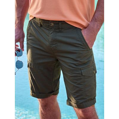 Cargohose LERROS "LERROS Lässige Herren Cargo-Bermuda, sommerlich leicht", Herren, Gr. 33, deep olive, 98% Baumwolle, 2% Elasthan, Hosen Image
