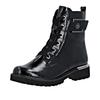 Schnürstiefelette REMONTE, Damen, Gr. 44, schwarz (schwarz uni), Lacklederimitat, glänzend, modisch, Schuhe, Blockabsatz, Schnürboots im Kroko-Look, Innenreißverschluss