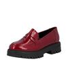 Loafer RIEKER, Damen, Gr. 41, rot, Lacklederimitat, glänzend, modisch, Schuhe