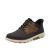 Slip-On Sneaker RIEKER "Ready2GO", Herren, Gr. 40, braun (schwarz, braun), Lederimitat, Textil, sportlich, Schuhe, Schlupfschuh, Halbschuh, Freizeitschuh mit Gummizug