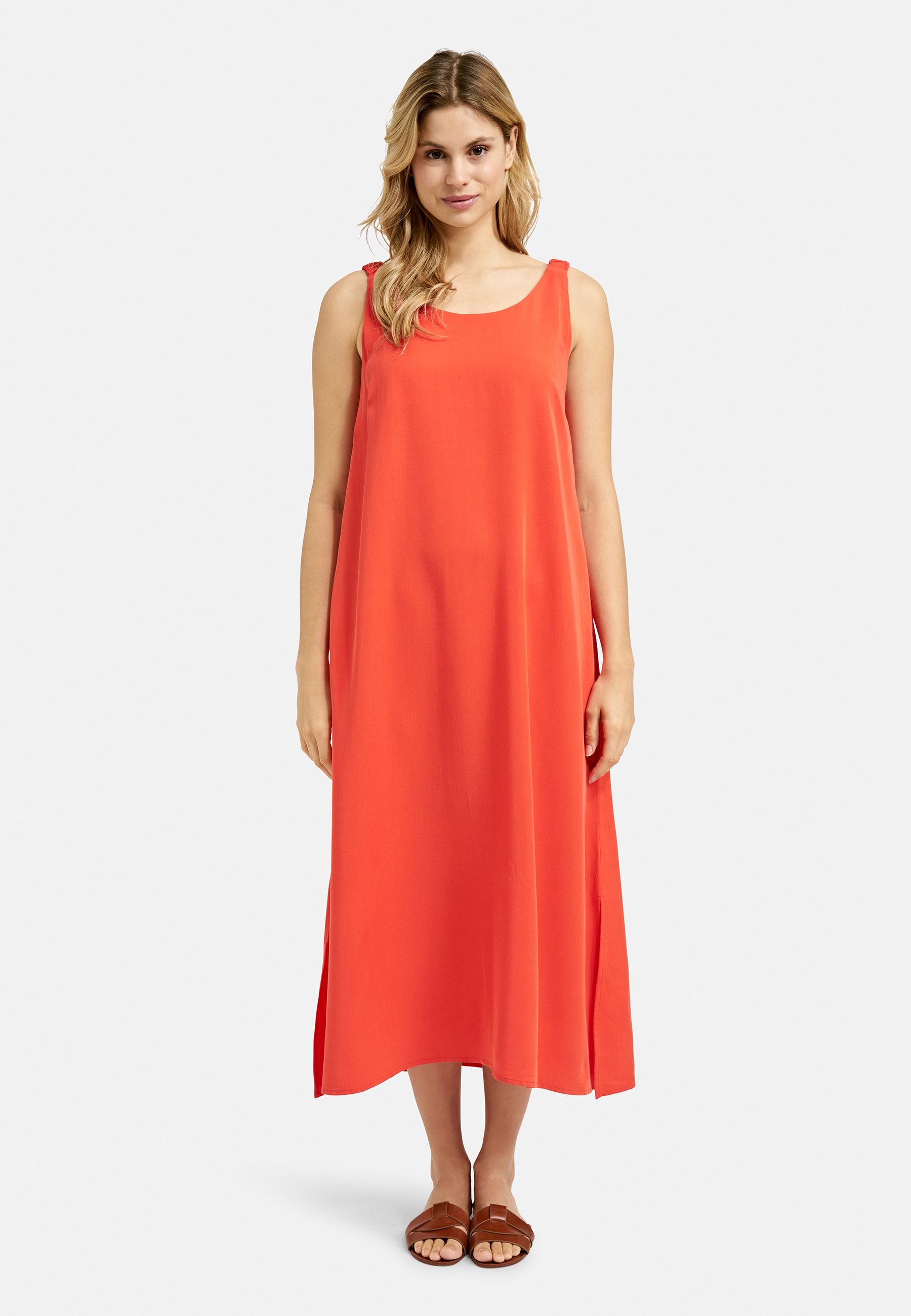 Sommerkleid SMITH & SOUL, Damen, Gr. M, US-Größen, rot (chili), Material: 100% Lyocell, unifarben, regular fit Midi, Rundhals, normaler Saum, Kleider, mit Seitenschlitze Image