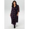 Midikleid ANISTON PLUS, Damen, Gr. 50, N-Gr, schwarz, rose, bordeaux, Mesh, Jersey, Obermaterial: 95% Polyester, 5% Elasthan. Futter: 100% Polyester, gemustert, Mesh, feminin, figurumspielend knöchelfrei, Kleider, In Mesh Qualität - NEUE KOLLEKTION