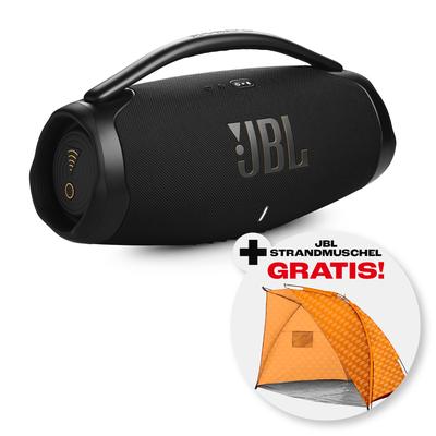 JBL Bluetooth-Lautsprecher "Boombox 3 inklusive JBL Strandmuschel", schwarz, B:26,00cm H:33,00cm T:57,00cm, Lautsprecher Image
