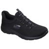 Slip-On Sneaker SKECHERS "SUMMITS-SUMMER BLUSH", Damen, Gr. 43, schwarz, Textil, unifarben, sportlich, Schuhe, Arbeitsschuh, Freizeitschuh, Slipper mit Memory Foam