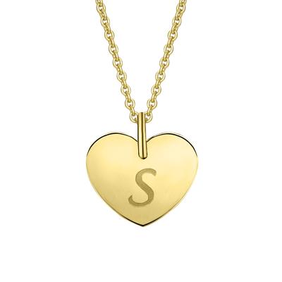 Ketten-Anhänger ONE ELEMENT "Herz Herz", gold, Schmuckanhänger, Damen, S, Gelbgold 333-Gold, Gelbgold 333, Gold, mit Gravur S Buchstaben Anhänger – aus 333 Gelbgold – für Damen – elegant, modern & vielseitig kombinierbar Image