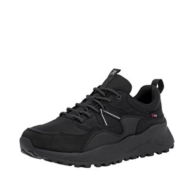 Sneaker RIEKER SPORT, Herren, Gr. 41, schwarz, Lederimitat, Textil, unifarben, sportlich, Schuhe, Outdoorschuh, Schnürschuh mit wasserabweisender TEX-Membran Image