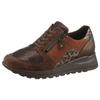 Keilsneaker WALDLÄUFER "HIROKO-Soft", Damen, Gr. 5 (38), braun (braun kombiniert), Veloursleder, Textil, Nappaleder, Lackleder, Nubukleder, sportlich, Schuhe, Schnürschuh, Komfortschuh, Orthotritt, in Bequemweite G (= weit)