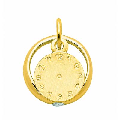 Ketten-Anhänger ADELIA´S "333 Gold Anhänger Taufuhr Ø 11,1 mm", gold, Schmuckanhänger, Damen, Gold, mit Zirkonia Goldschmuck für Damen Image