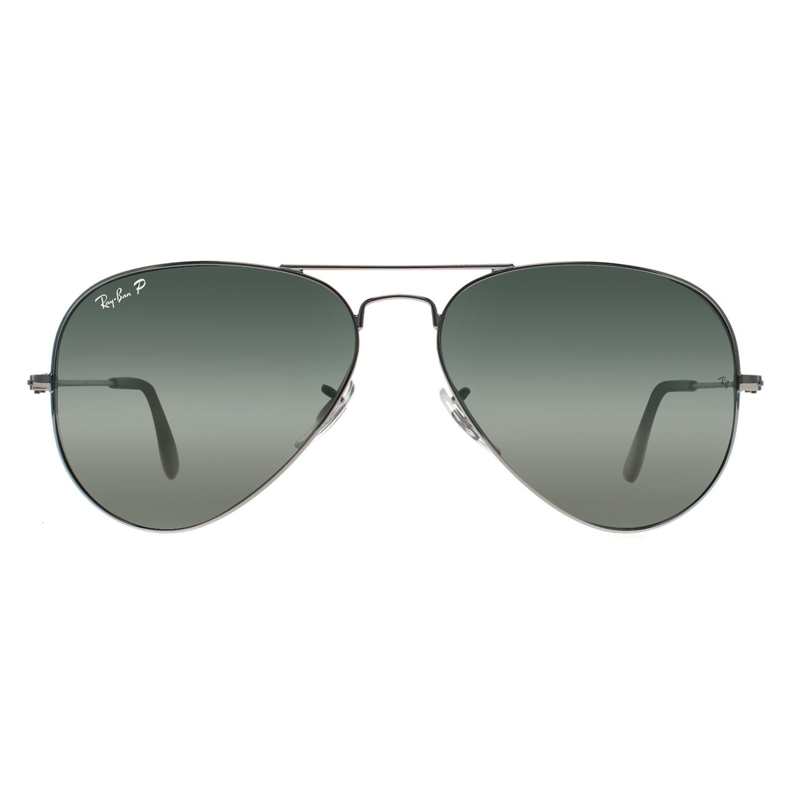 Lunettes de soleil Ray-Ban Aviator 3025 Miroir argent vert polarisé en argent 003/59 Image