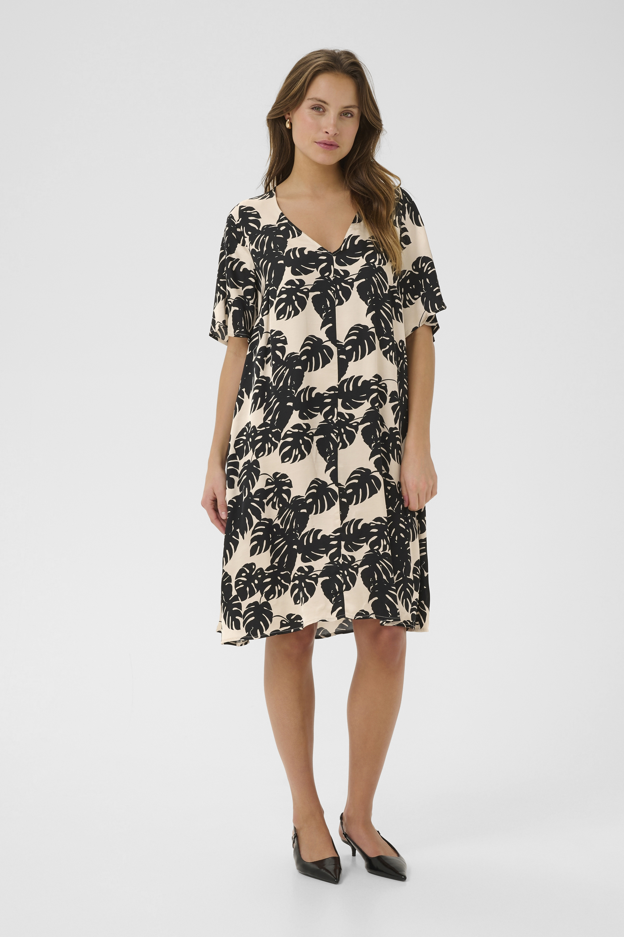 Kleid A-shape black offwhite Image
