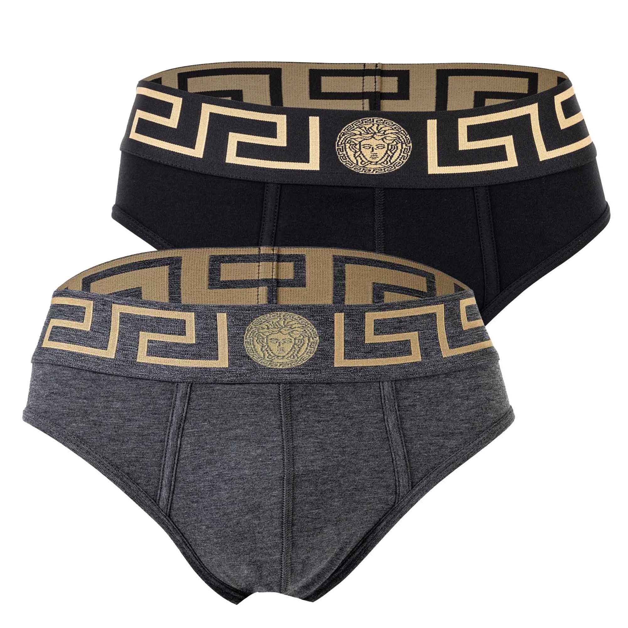Versace Bi-Pack Jersey Topeka Bi-Stretch Cotton Organic New Logo Brief Image