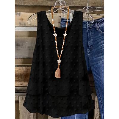 Women's Camisole Tank Top Solid Color Daily Casual Sleeveless U Neck Regular Tops Daily Patchwork Black White Sky Blue Purple Summer