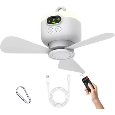 Tragbarer Deckenventilator, 8000 mAh, hängend, mit Fernbedienung und 3 Geschwindigkeiten, Image