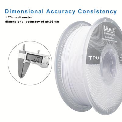 TEMU Likesilk 95a Tpu 3d Printer Filament 1.75mm - Soft Flexible High-detail Accuracy (-), 1kg (2.2 Lbs) Spool For Fdm/sld Printers, Durable & Flexible 3d Printing Supplies