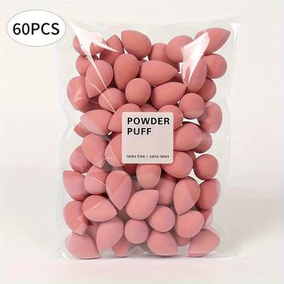 TEMU 60pcs Of Eggs, Makeup Sponges, Base Makeup, Suitable For Liquid Foundation, Cream, Loose Powder And Other Cosmetics, Makeup Sponges, Latex-free, Wet And Dry, Suitable For Types Image