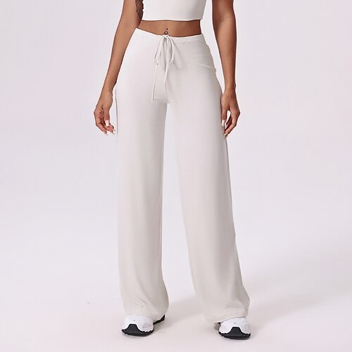 Per donna Pantaloni fitness pantaloni sportivi Leggings da yoga Leggero Pilates Corsa Fitness Pantaloni Tinta unica Nero Bianco Rosa Autunno Inverno Gli sport Abbigliamento sportivo Micro-elastico