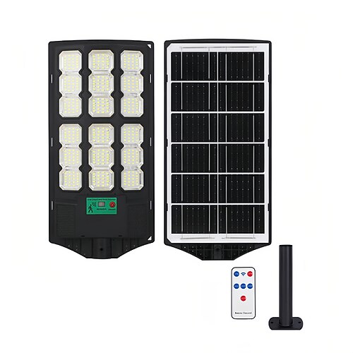 Luci solari stradali da esterno impermeabili a LED, luci per parcheggio con sensore di movimento, telecomando dal tramonto all'alba, 1 pezzo