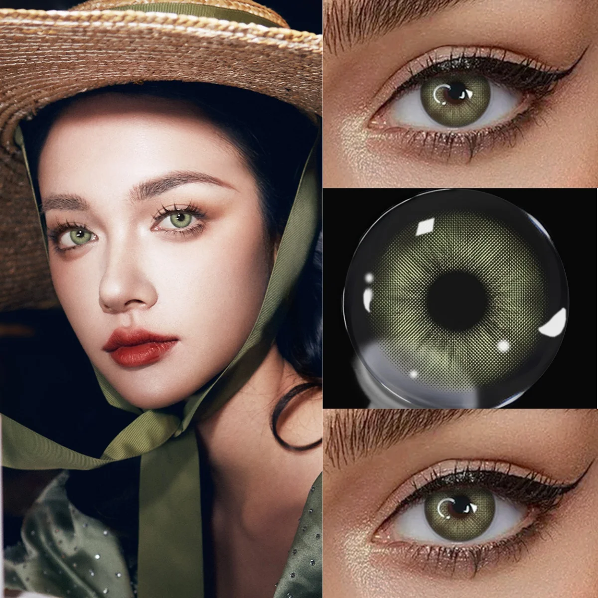 VISUASHOW Farbige Kontaktlinsen, Natürliche Schönheit Augen-Make-up als Geburtstagsgeschenk, Trendige Mode für Tägliches Tragen, Party, Fotografie Image