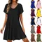 2025 Women Summer Dresses Sex Bikini Short Sleeve Casual Beach T-shirt Dress Round Neck Loose Swing Sundress