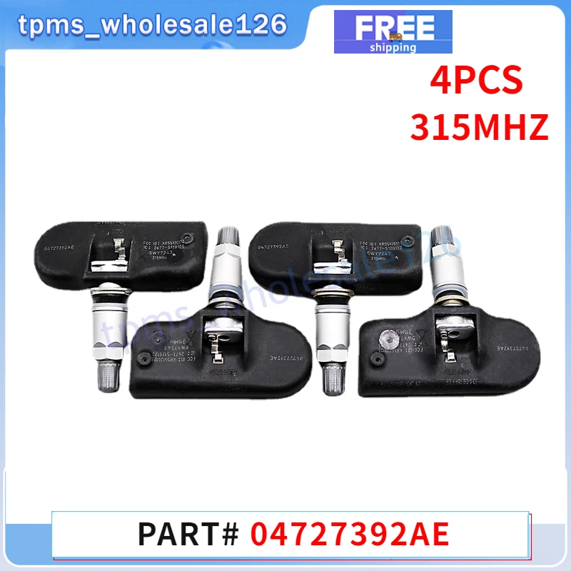 04727392ae für 2010-2014 Chrysler Stadt & Land Dodge Grand Caravan Reifendruck überwachungs sensor 4 Stück tpms 2004 mhz 04727392ab Image