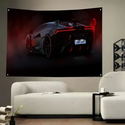 1PC Auto L-LamborghiniS Flagge Flaggen Und Banner Vier Loch Flagge Polyester Outdoor Decor Zimmer Ästhetische Image