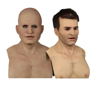 Silikonmaske Gesicht neuer alter Mann Kapuze alter Großvater Latex Gesicht Requisiten Vollgesicht Image