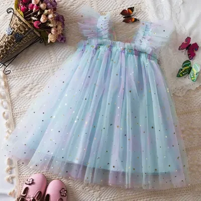 2023 neue Sommer Tutu Kinder Kleidung für Kinder Mädchen Prinzessin Kleid Party Geburtstag Zurück Image
