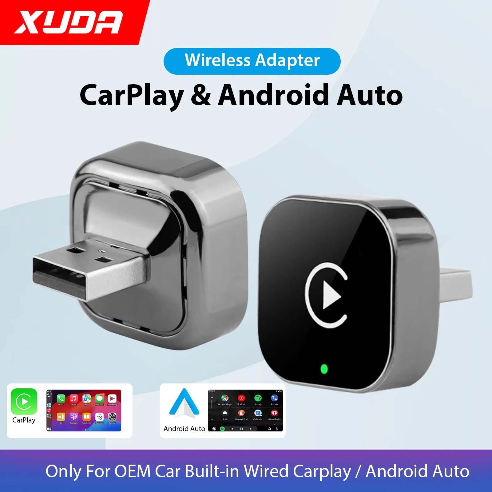 XUDA Wireless Carplay Adapter Android Auto Wireless Smart Dongle 2in1 Für Ford F150 Explorer BRONCO Maverick Escape Edge Mustang Image