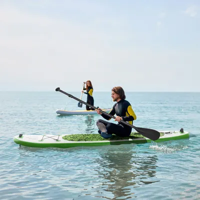 HOMCOM Inflatable Stand Up Paddle Board, 10' x 30" x 4", Non-Slip SUP, with ISUP Accessories, Hand Pump, 3 Fins, Adj Paddle