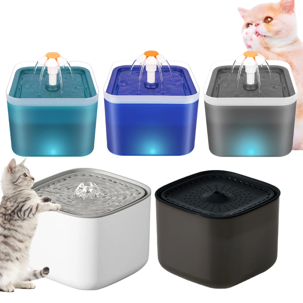 2/3L Katze Wasser Brunnen Auto Umlauf Filter Große Kapazität Filtring Katze Wasser Trinker USB Elektrische Stumm Katzen wasser Spender Image