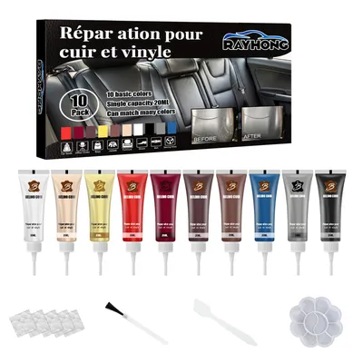 20ml Car Leather Repair Kit Leather And Vinyl Repair Filler Set For Refurbishment Leather Paint Restorer Couch Sofa Car Seat