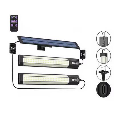 316LED Outdoor Solar Street Lights 3 Meter Cable Led Split Landscape Patio Garden Lights With Remote Control Camping Outdoor Solar Spotlight Solar USB Charging 1PC
