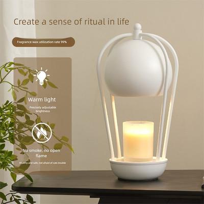 Candle Warmer Lamp,ishphso Wax Melt Warmer with Timer Dimmable, White Lily flower Lamp for Home Office Essentials, Modern Aesthetic,Contemporary, Anniversary House Warming Gift