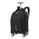 Schoolbag with Wheels School Rolling Backpack School Trolley Bags Spinner Suitcase Carry On Hand Luggage 20 Inch Men Travel Rolling Luggage Backpack for Storage(Black)