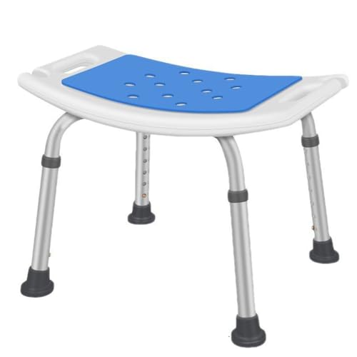 Height Adjustable Shower and Bath Bench Shower Chair to Sit on in Shower Elderly Safety Shower Stool Bathroom Stool with Drain Hole Aluminum Alloy Shower Seat for Disabled and Elderly(Chair with padde