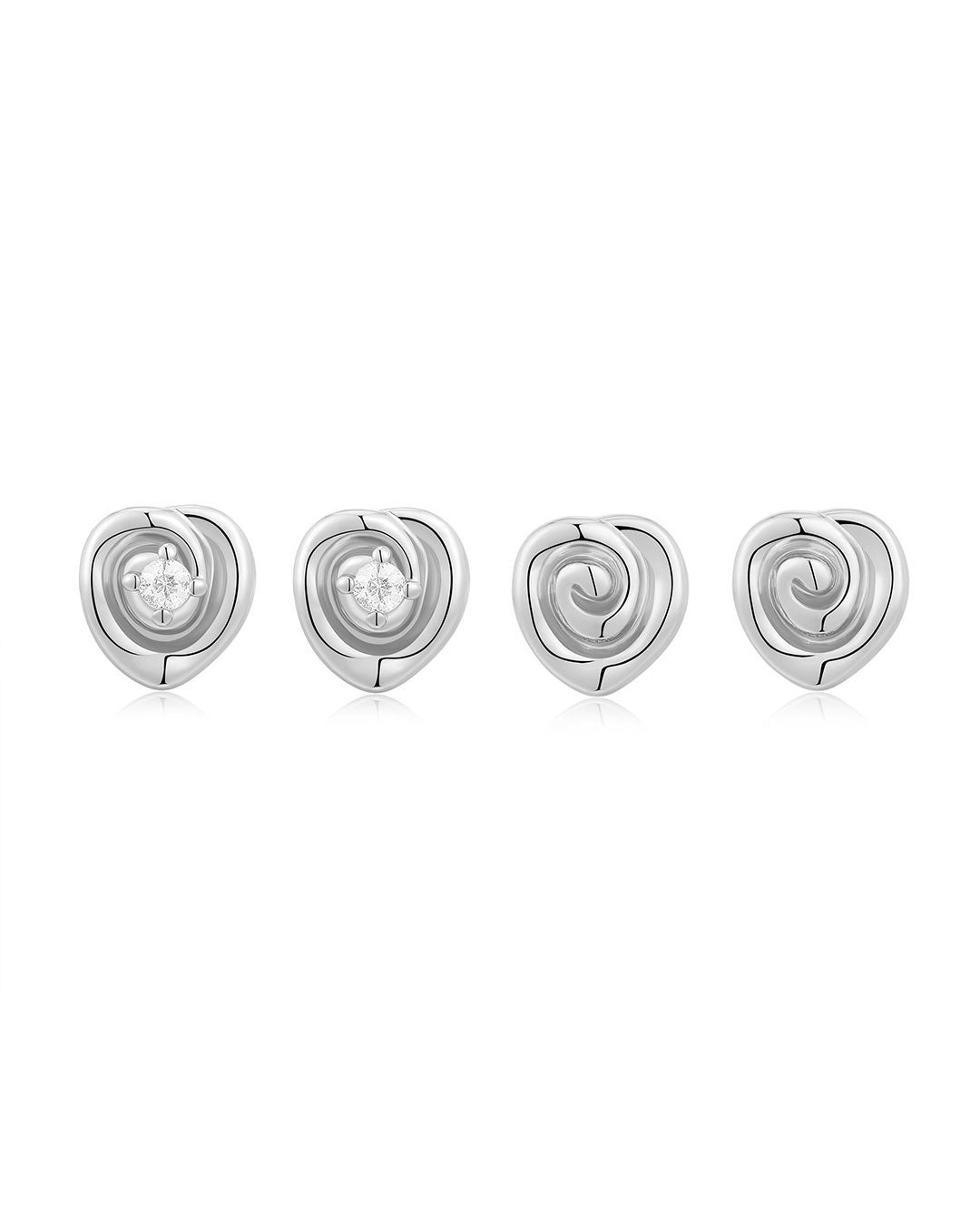 Plus Size Women's The Coquille Studs Set- Silver by LUV AJ in Silver (Size OS)