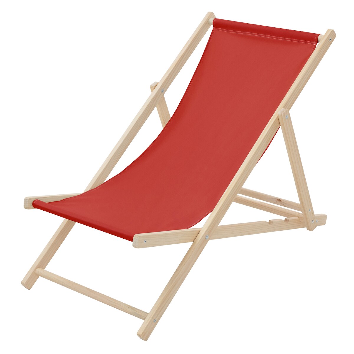 ECD Germany Liegestuhl klappbar Rot, Holz, verstellbare Rückenlehne mit 3 Liegepositionen, bis 120 kg, Gartenliege Sonnenliege Relaxliege Strandliege Image