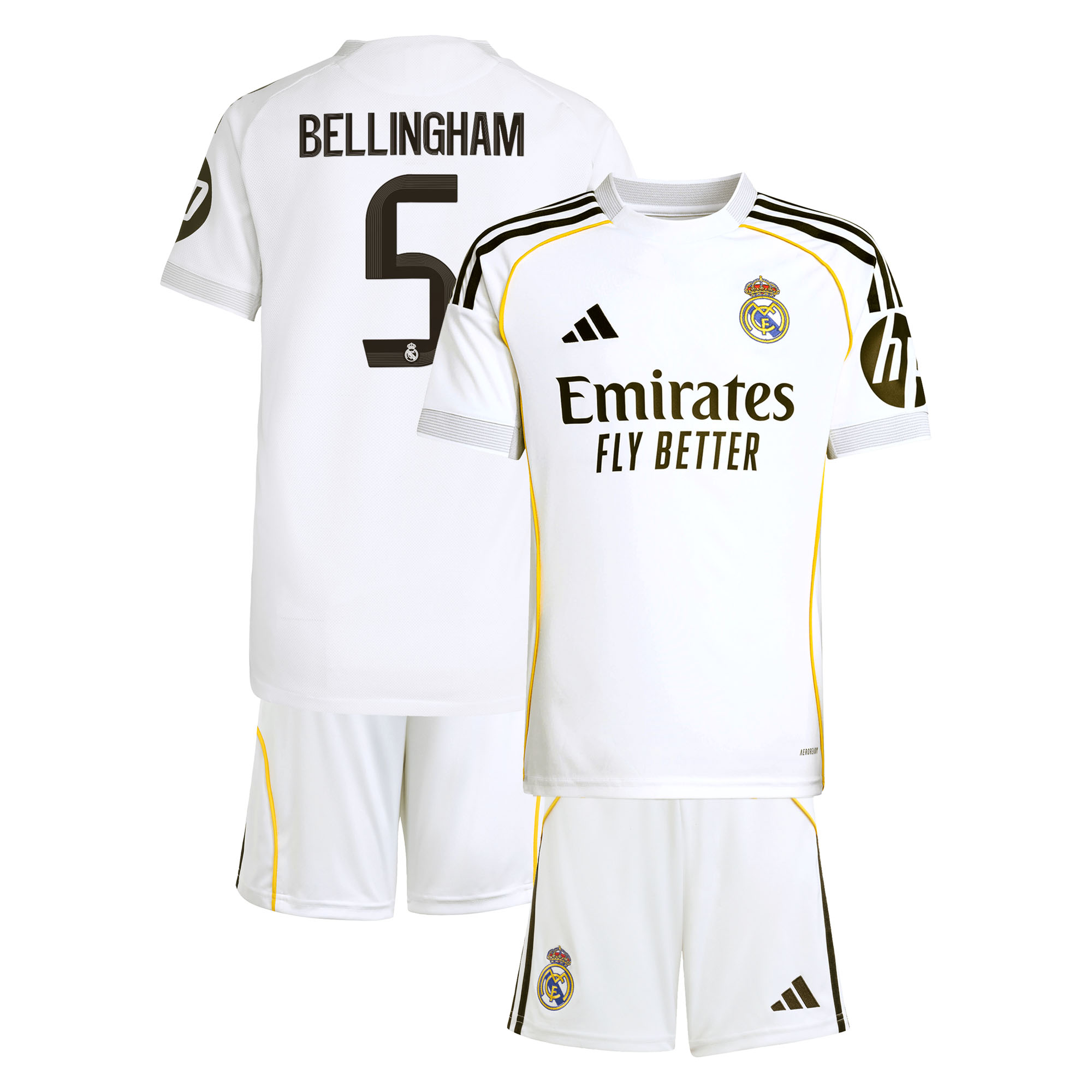 Real Madrid adidas Mini-Heimausrüstung 2025-26 - Jugendliche mit aufdruck Bellingham 5 Image