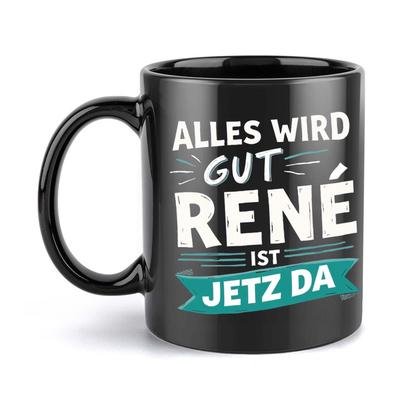TEMU 1pc, 11oz, Rene, Text Coffee Mug, 11oz Ceramic Coffee Cups, Water Cups, Drinkware, Birthday Gifts, Holiday Gifts Image