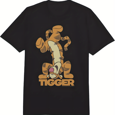 TEMU Men's & Women's Vintage Graphic Cotton T-shirt - Black Casual Short Sleeve Tee, 180g, Sizes S-xxxl, Machine Washable, Round Neck, Fit, Cartoon Shirt, Tee | Print | , T Shirts Image