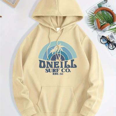 TEMU 's Trendy Hoodie, Casual Daily Drawstring Hooded Sweatshirt With Print, Kangaroo Pocket On Front, Image