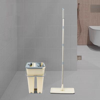 TEMU Floor Mop Set With Bucket, Mop With 140 Cm Long Adjustable Handle And 10 Microfibre Pads, 2 In 1 Cleaning Bucket And Mop Set, Mop With Wring For Image