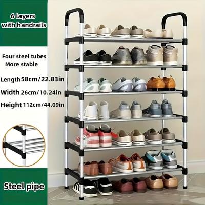 TEMU Versatile Shoe Rack - Easy Assembly, Free Standing Organizer For Entryway, Bedroom, Office & More - Plastic/metal Construction, Shoe Storage Organizer Image