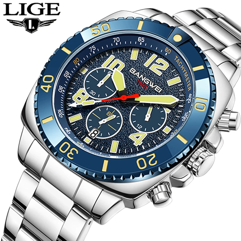 Reloj LIGE Herrenuhren Business Fashion Luxus Wasserdicht Leuchtend Edelstahl Quarzuhren für Männer Relogios Masculino Image