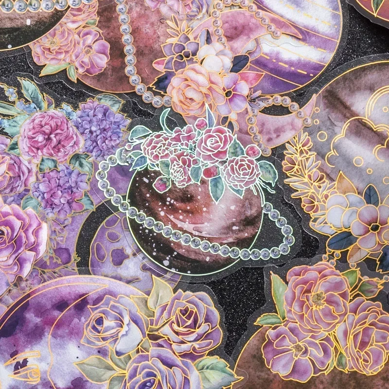 10 Blatt liefert Scrapbooking Aufkleber Retro Planet Transformation Material Laser Gold Bronzing Planet Planer Basis Image