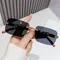 Coole, trendige, randlose Sonnenbrille mit Schnittkante, einzigartige Sonnenbrille im Geparden-Design, coole Metallbügel, rechteckige Sonnenbrille, Retro-Sonnenbrille