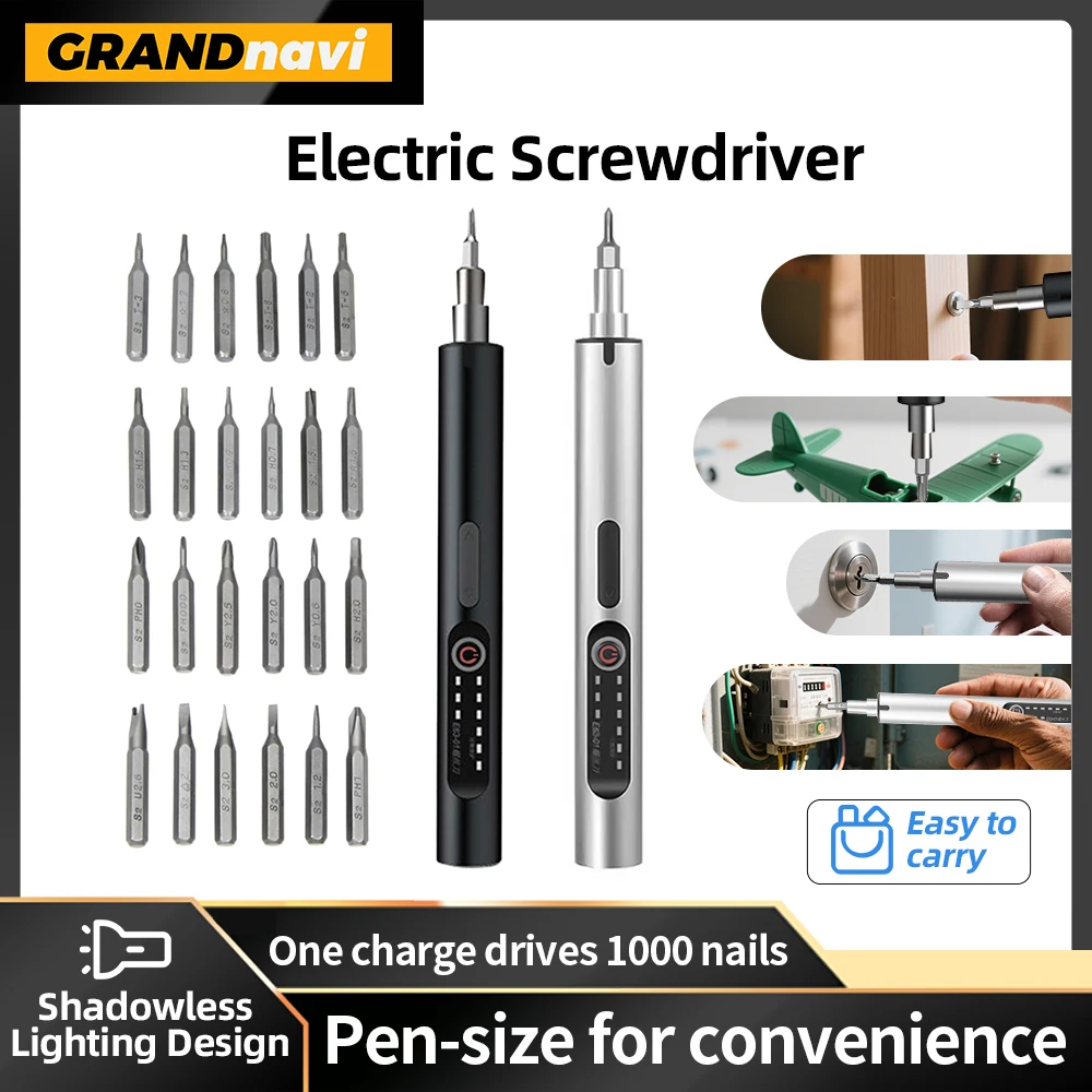 Grandnavi Mini Akku-Elektroschrauber-Set, Reparaturwerkzeug-Set für Präzisionsgeräte, bürstenlose Lithium-Batterie Image