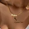 Collana personalizzata con nome in oro 18 carati con catena a cordolo, collana con nome gotico personalizzato, regalo di compleanno per lei, regalo di Natale per lei