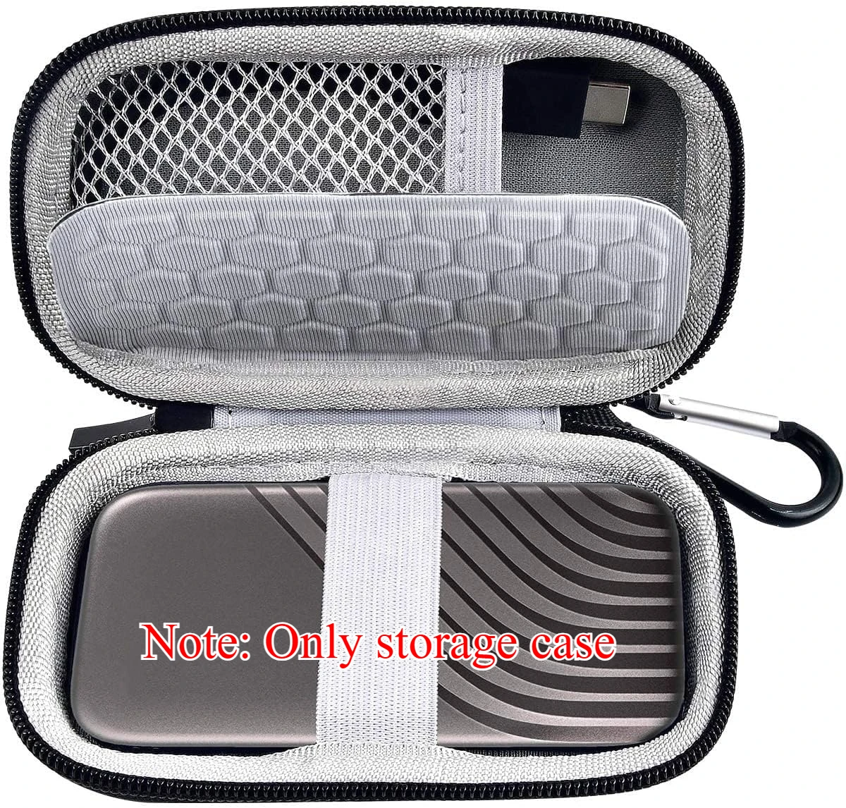 (NUR FALL) Hülle kompatibel für WD 1 TB 2 TB 500 GB My Passport SSD Externes tragbares Laufwerk-WDBAGF0010BRD-WESN, Aufbewahrungstasche Image